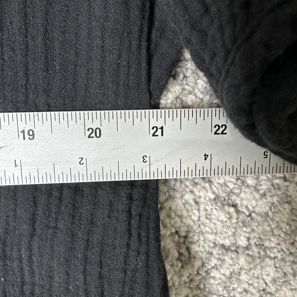 Nation LTD Dress Womens‎ Medium Black Cotton Gauze Mini Shift V Neck Puff Sleeve - Picture 3 of 8